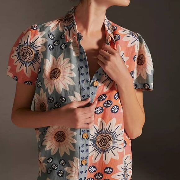 Farm x Anthropologie Surf Shirt - Picture 1 of 9